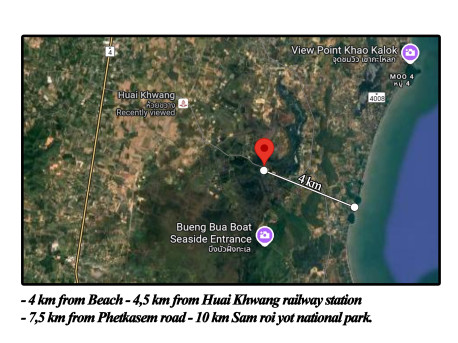 Terrain à vendre de 2888 m² à Pranburi en Thailande