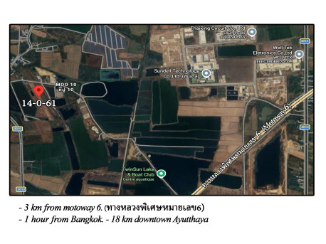 Land for sale 14 rai in Ayutthaya, Thailand
