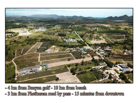 Terrain 3 rai 159 T.W. à vendre à Hua hin soi 112 (Thung yao)