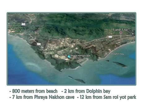 Land 3 rai 800 M from beach for sale in Pranburi