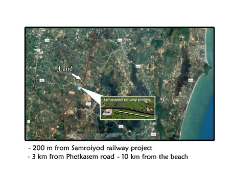 Terrain 2 Rai 300 T.W. à vendre à Pranburi