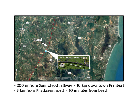Land 7 rai 161 T.w. for sale in Pranburi